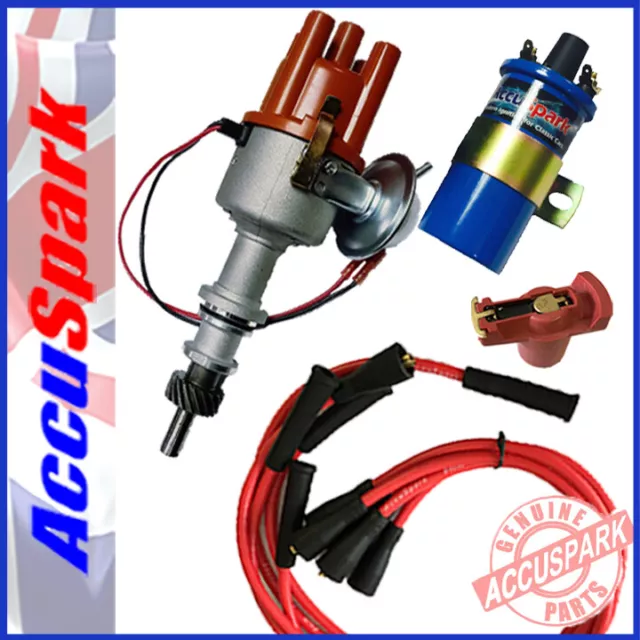 Ford Pinto Electronic Distributor, Red Leads, Blue Sports Ballast ignition coil