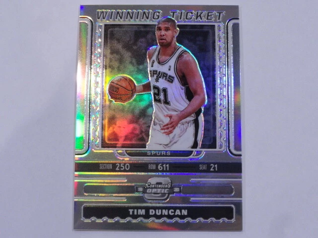 2019-20 Nba Panini Contenders Optic Silver Prizm Winning Ticket No.19 Tim Duncan