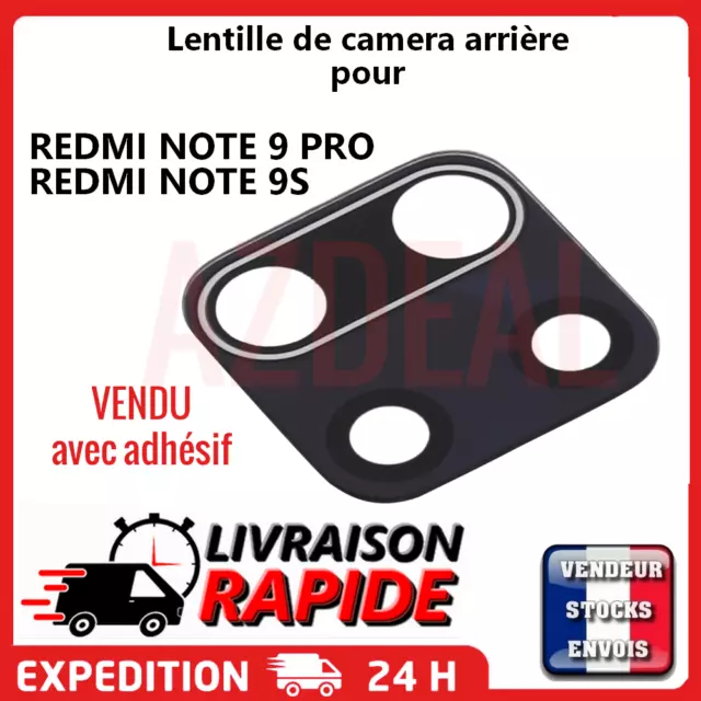 Vitre arrière caméra XIAOMI REDMI NOTE 9 PRO Lentille appareil photo Lens verre