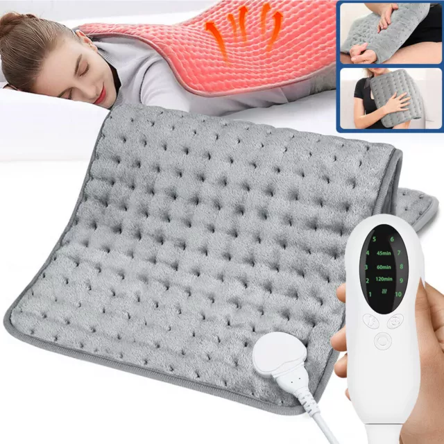 Electric Heat Pad for Back Neck Pain Relief Machine Washable Auto Shut Off 220V