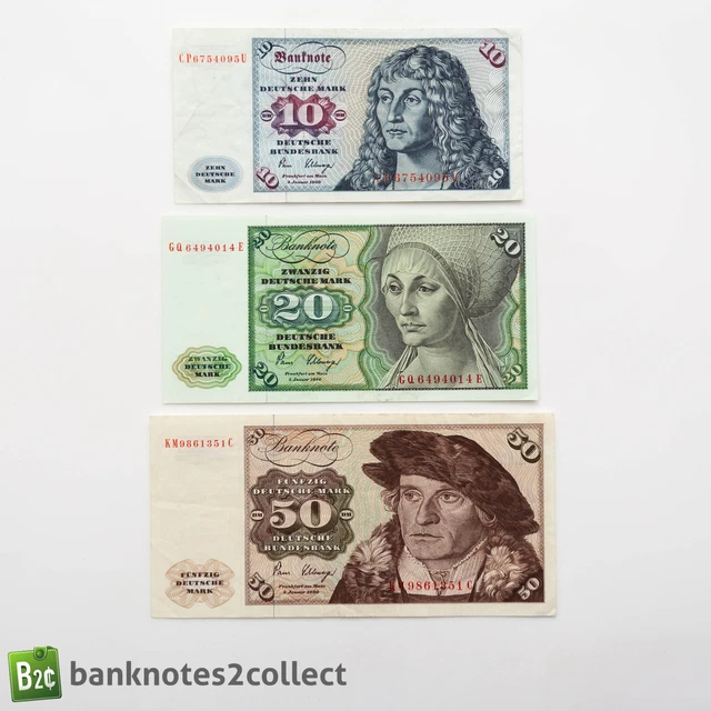 GERMANY: SET OF 3 German Mark Banknotes. £0.99 - PicClick UK