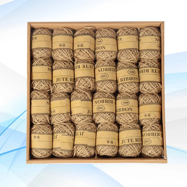 24 rouleaux corde bricolage créatif tressé tag corde ficelle de jute