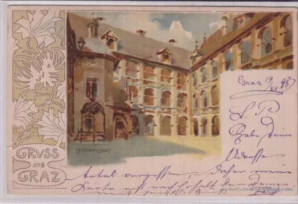 AK Graz, Landhaushof, Litho 1898
