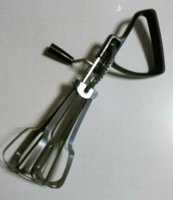 Vintage Ekco U.S.A. Hand Crank Mixer Egg Beater Offset Handle 