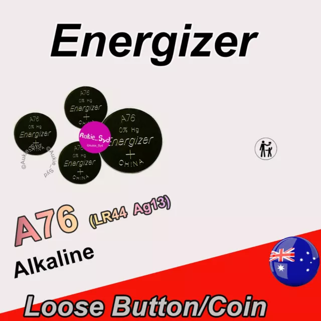 4 x Industrial LOOSE Energizer A76/LR44/ AG13 1.5V Battery Coin Button Cell