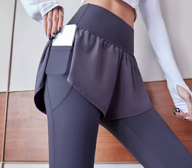 PANTALON SHORT FEMME legging yoga sport fitness footing running taille haute EUR 23 90 PicClick FR