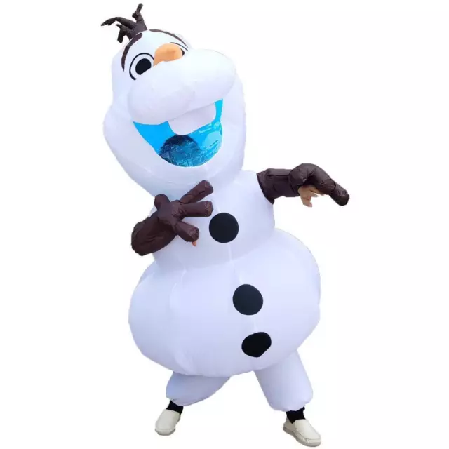 Adult Inflatable Olaf Snowman Costume Christmas Party Blow up Outfit Fancy Dress