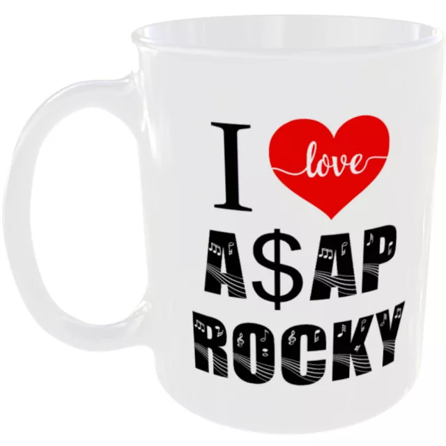 I Love A$Ap Rocky Mug Heart Rap Music Artist Band Singer Fan Gift Tea Coffee Cup
