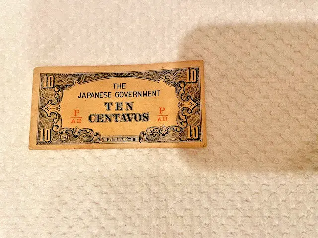 WWII 'The Japanese Government' Currency , Ten Centavos