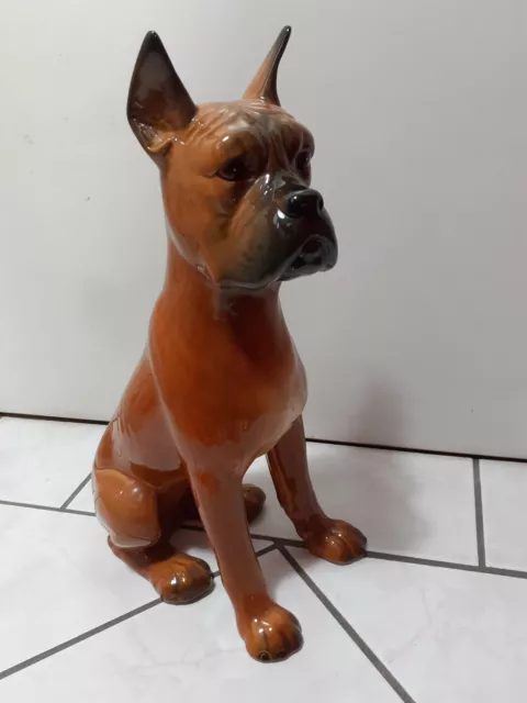 Goebel - Großer Hund ca. 34 cm Boxer Porzellanfigur Porzellanhund, gut erhalten!