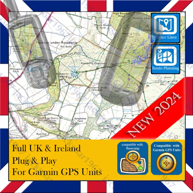 2024 GARMIN 65,65s,66sr,66i, TOPO MAPS GB & IRELAND walking,hiking maps-1