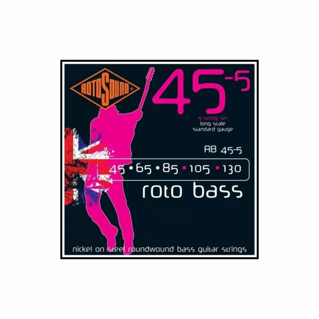Rotosound Cordes de basse RB45 4 cordes 45-105 roto Bass, Nickel