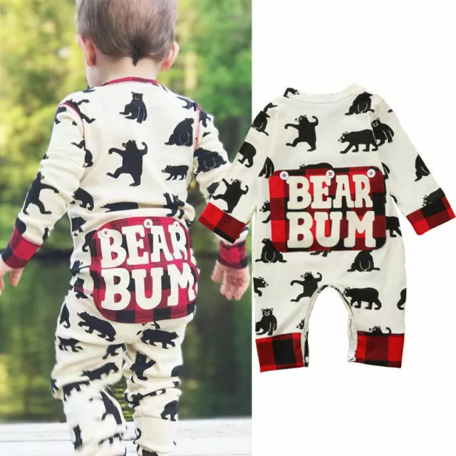 Tuta tutina body abiti neonati bambini bambine orso bum