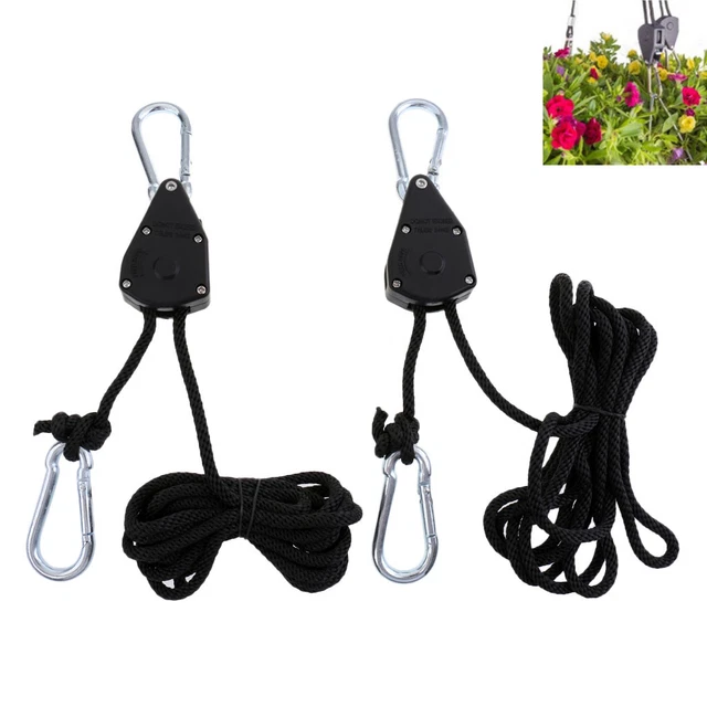 2 stücke 150lbs Kapazität 1/6 "Wachsen Licht Seil Kleiderbügel Ratsche