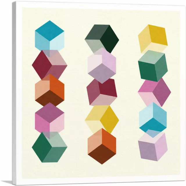 ARTCANVAS Mid-Century Modern Vivid Ice Cubes Canvas Art Print