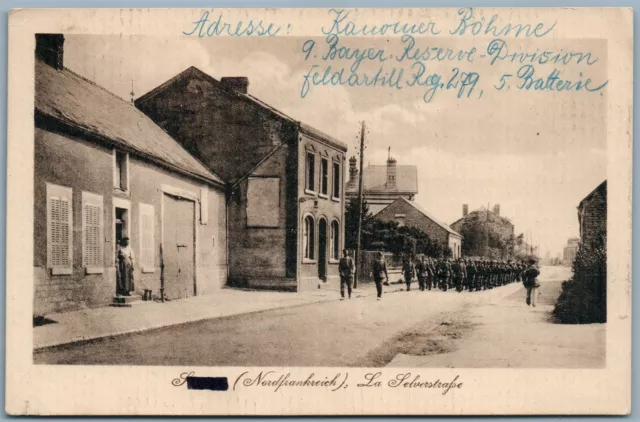 GERMAN WWI MILITARY in NORTH FRANCE ANTIQUE POSTCARD FELDPOST