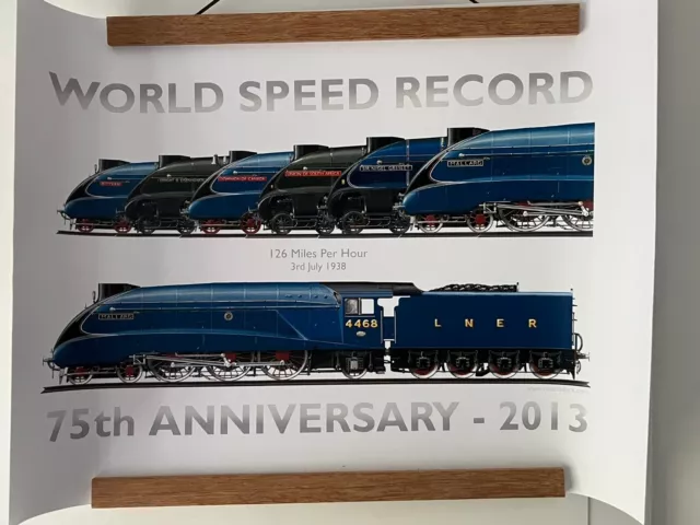 Mallard 'Weltgeschwindigkeitsrekord 75. Jahrestag' Druck 45 cm x 32 cm gerollt