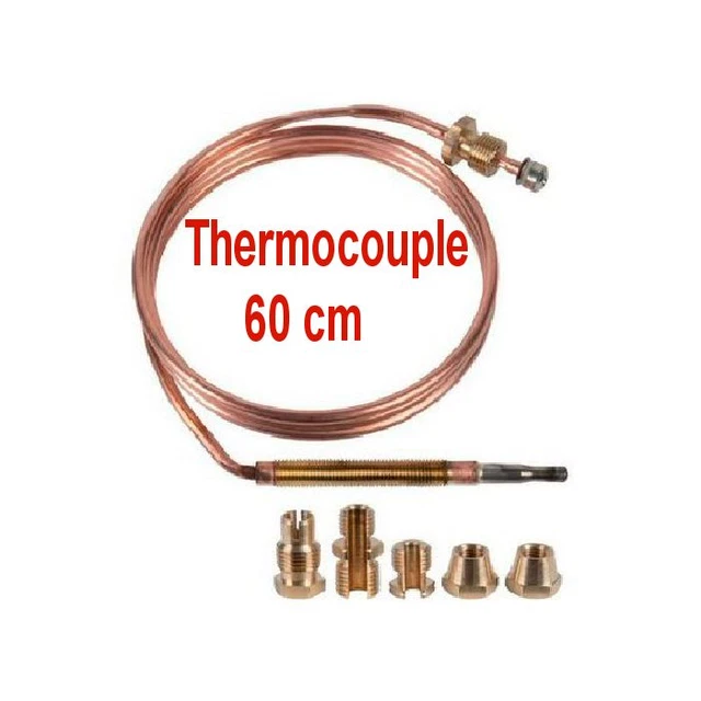 Thermocouple Universel Pour Cuisinière Gaz - Longueur 60cm Avec 5 Écrous - Garantie 10 Ans - MONTERAL