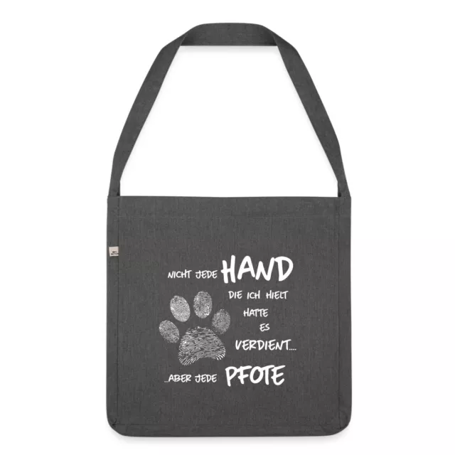 Nicht Jede Hand... Hundepfote Schultertasche aus Recycling-Material