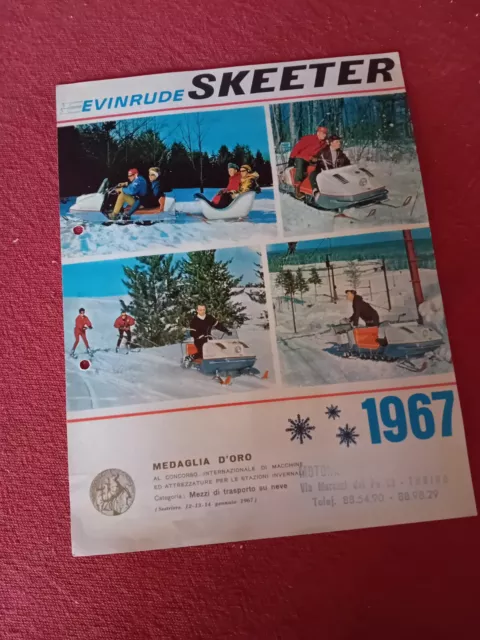 EVINRUDE SKEETER SNOWMOBILE MOTOSLITTE  MEDAGLIA D'ORO originale 1967