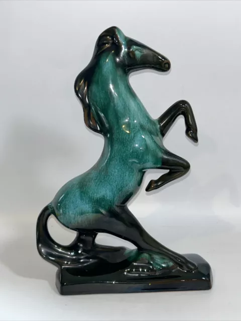 Blue Mountain Rearing Horse /Stallion Figurine, 30cm Tall, Art Pottery, Vintage