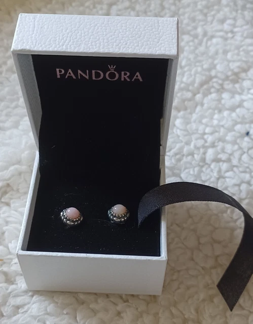 PANDORA OCTOBER PINK Opal Birthstone Stud Earrings Ref 290543Pop Retired 11.49 PicClick UK