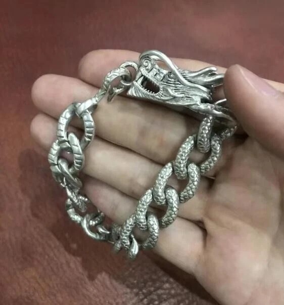2023 New Miao Silver Carved Dragon Noble Gift Bracelet