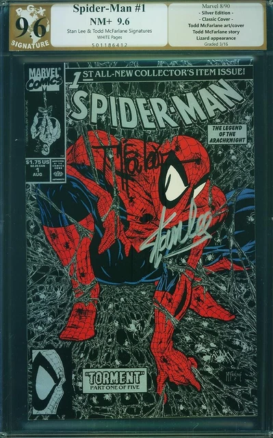 Spider-Man #1 Pgx 9.6 Signed By Stan Lee & Todd Mcfarlane Silver Edition Cgc It