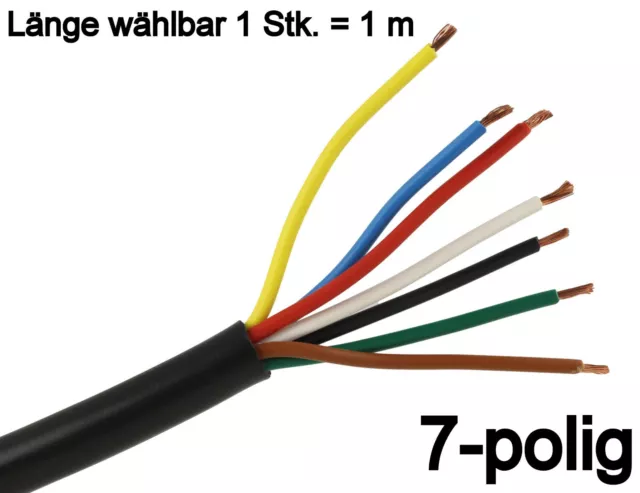 Kabel 7 x 0,75 mm² polig Fahrzeugkabel Fahrzeugleitung Anhängerkabel , 2,65  €