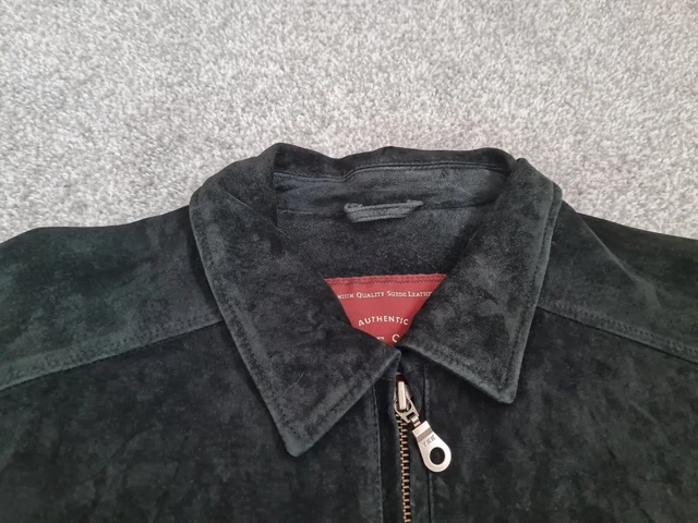 Eddie Bauer Men's Black Washable Seattle Suede Leather Full Zip Jacket, size M. 4