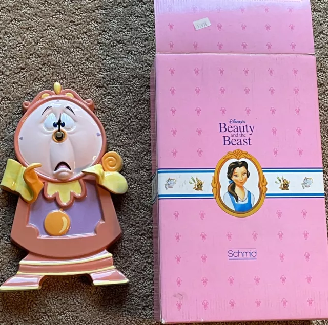 Collectors 1991 RARE Disney Schmid Beauty & the Beast Cogsworth Porcelain Clock Collectors 1991 RARE Disney Schmid Beauty & the Beast Cogsworth Porcelain Clock