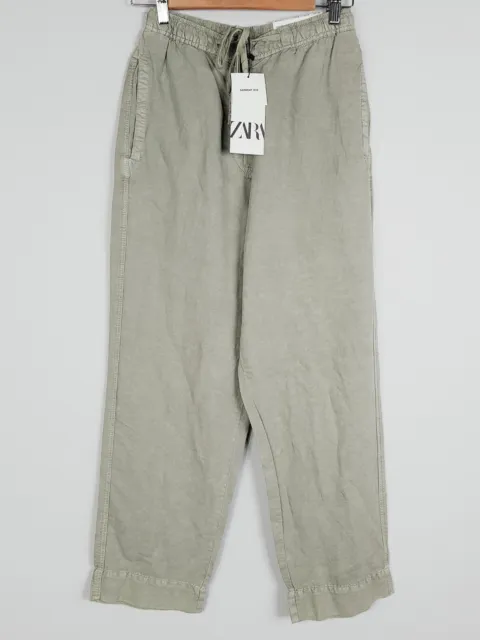 ZARA Womens Size S or 10 Casual Barrel Trousers Pants NEW + TAGS