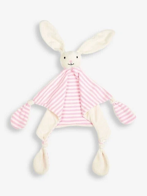 Jojo Maman Bebe Bunny Rabbit Pink Stripe Baby Comforter Blanket Soother BNWT