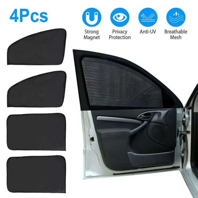 4PCS Car Side Window Sun Shade Cover Visor Mesh Shield UV Block screenA For SUV