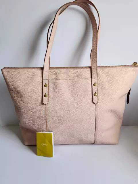 Fossil Felicity Pink Cow Hide Leather Tote Shopper Shoulder Bag Brand New