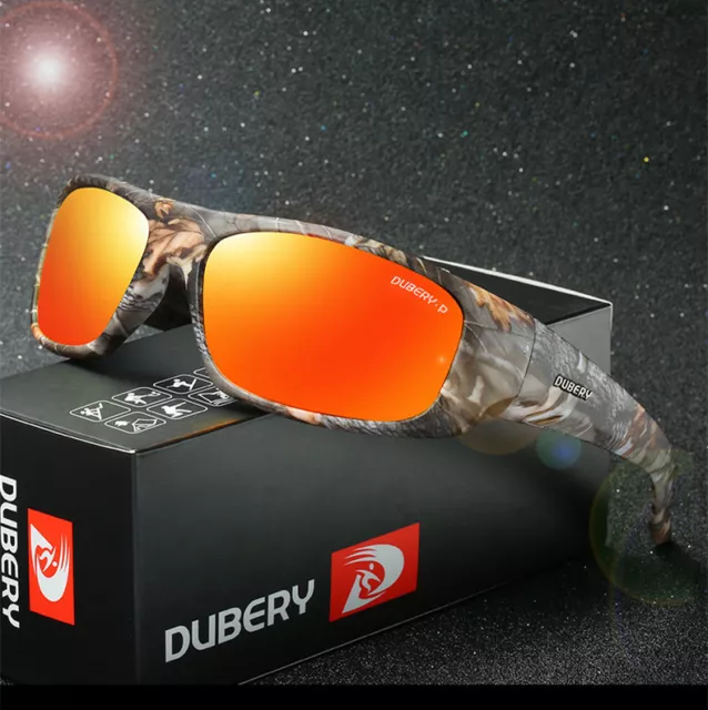 DUBERY Polarized Sunglasses Men Women Retro Square Sport Fishing Cycling Driving