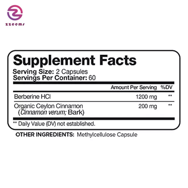 Nutrivein Premium berberina HCL 1200 mg Plus canela orgánica de Ceilán - 120 cápsulas 3