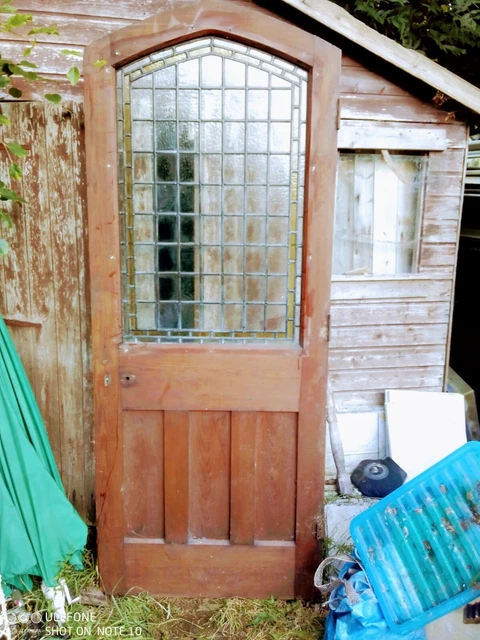 Large Antique Stained glass church door
