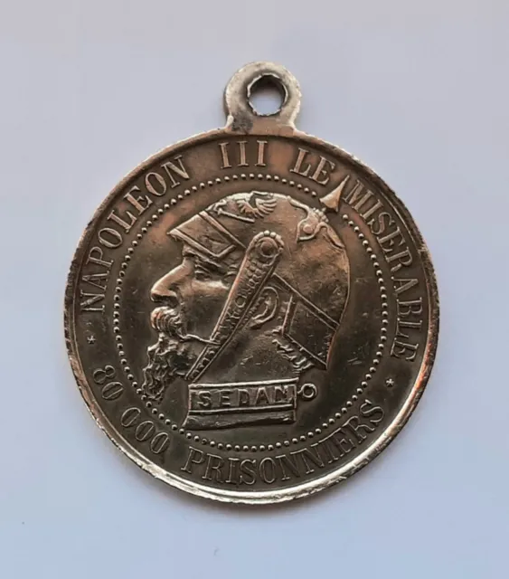 Spottmedaille Napoleon III LE MISERABLE 80.000 PRISONNIERS/ Vampire de la France