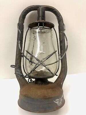 Vintage Dietz Monarch New York NY USA Lantern Clear Globe 13.5" Loc Nob Fitzall