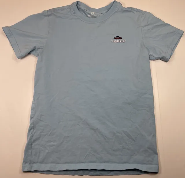 Southern Tide Boys Youth Light Blue 100% Cotton SS T-Shirt, Size XL 16