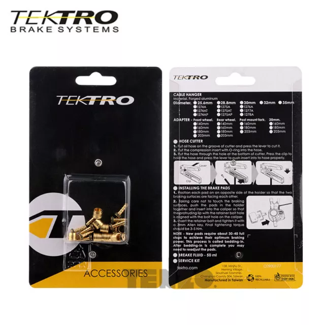 1-10 Sets TEKTRO HYDRAULIC BRAKE HOSE OLIVE&BARB KIT Auriga, Comp Sub/Twin Draco