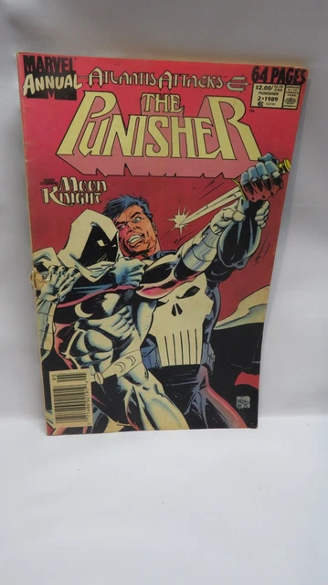 The PUNISHER ANNUAL # 2 MARVEL COMICS 1989 MOON KNIGHT APPEARS ATLANTIS ATTACKS 15