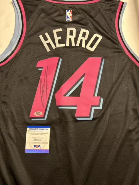 Tyler Herro Autographed Miami Vice Custom Basketball Jersey - BAS