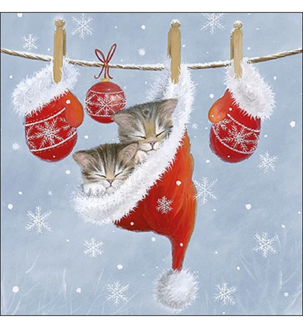 Lot de 2 Serviettes en papier "noel" Decoupage Collage