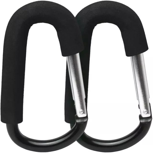 2x Ganci Passeggino Porta Borse Clip Passeggino Ganci Carrozzina