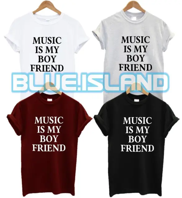 Music Is My Boyfriend T Shirt Fashion Tumblr Hipster Swag Dope Quote Present New