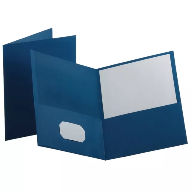 Oxford Twin-Pocket Portfolios, Medium Blue, Pack Of 10