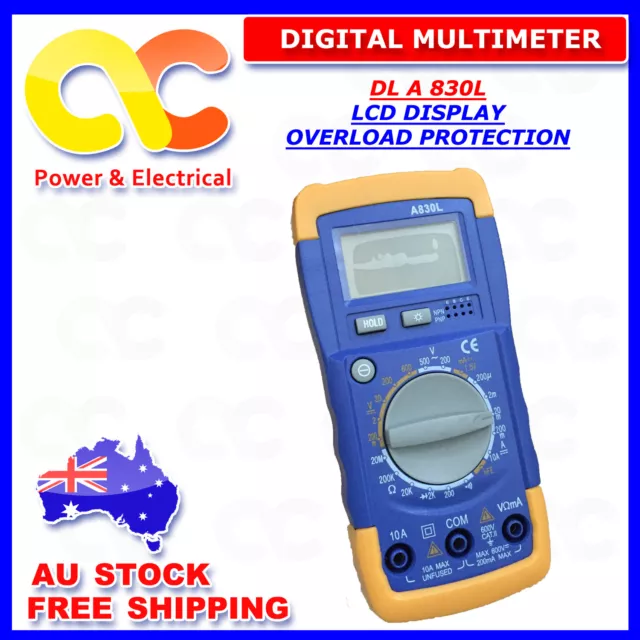 LCD Digital Multimeter handheld , AC DC Voltmeter Ohmmeter Multi Tester 3