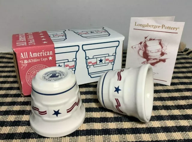 Longaberger Pottery ~ All American 2-Pack Votive Cups